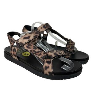 Jellypop Leopard Animal Print Strappy Platform Sandals NEW 9 Summer Travel